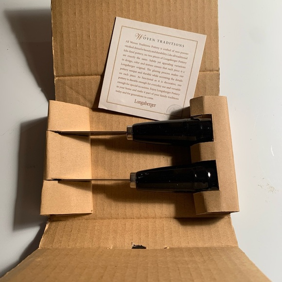 LONGABERGER EBONY WOVEN TRADITIONS SPREADER SET OF 2 * NIB - Picture 3 of 6